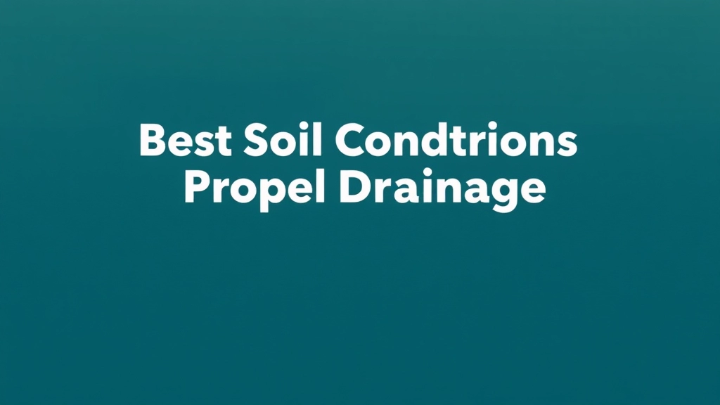 Best Soil Conditions for Proper Drainage