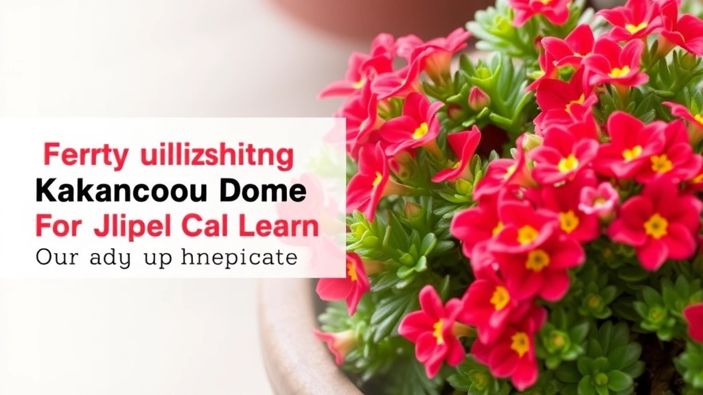 Fertilizing Kalanchoe for Year-Round Blooms