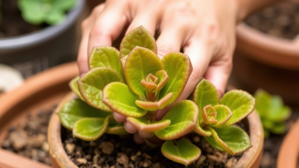 Planting the Kalanchoe Leaves