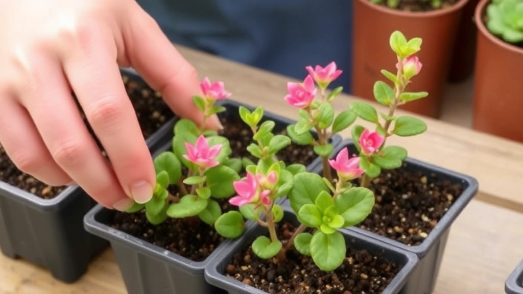 Transplanting Kalanchoe Seedlings