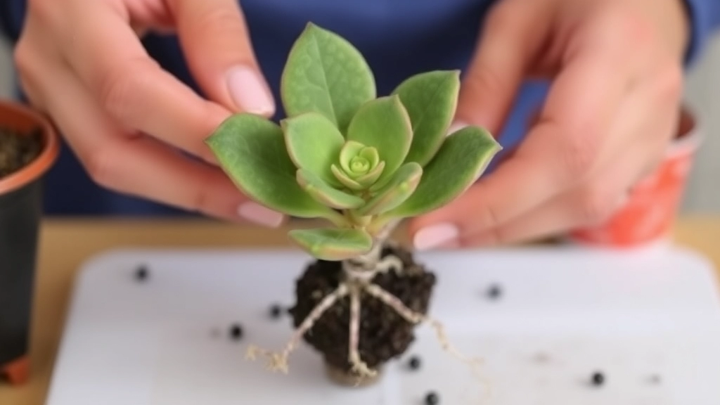 Transplanting Rooted Kalanchoe Leaves