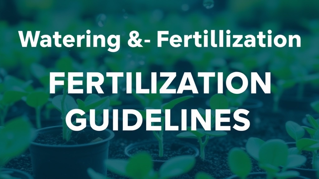 Watering and Fertilization Guidelines